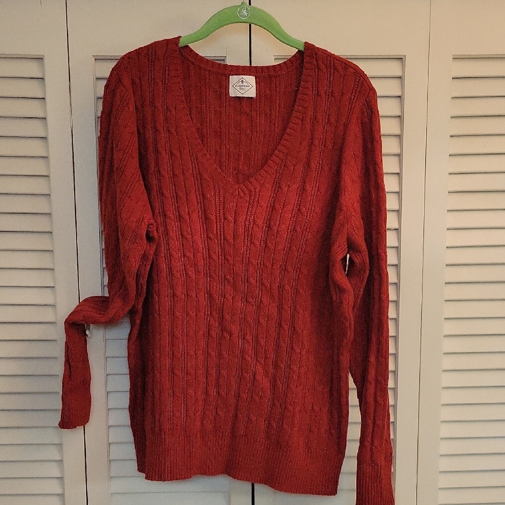 St. John's Bay Deep Red V-Neck Sweater